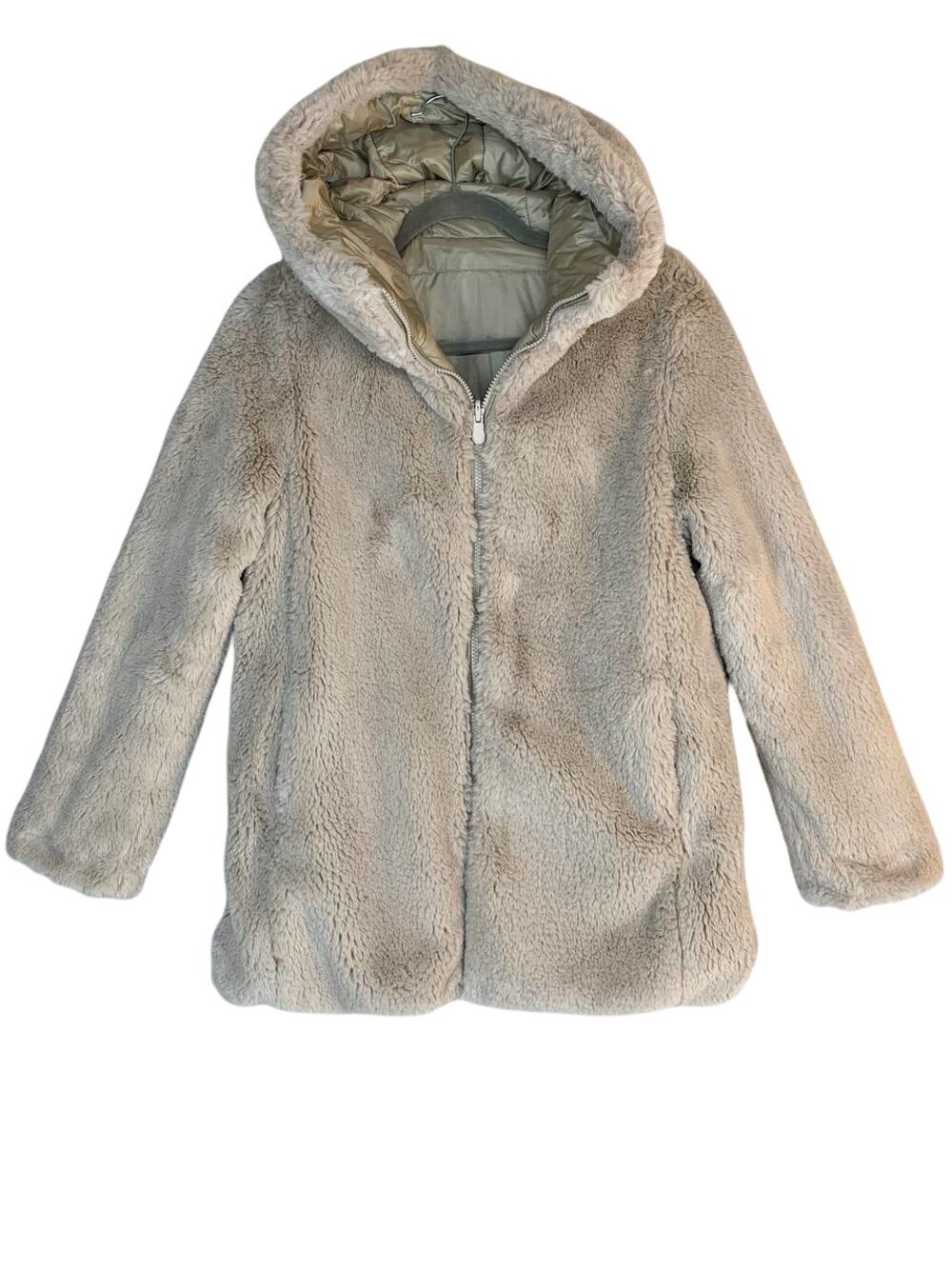 Save The Duck Reversible Faux Fur Puffer Jacket Size 0 Beige Animal Free